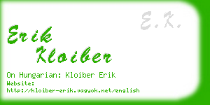 erik kloiber business card